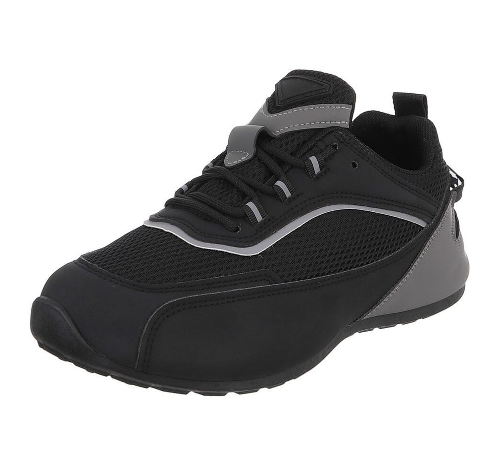 Coolwalk Herren Sneaker Mesh mit Schnürung für Alltag Sneaker (91563853) Flach Sneakers in Schwarz