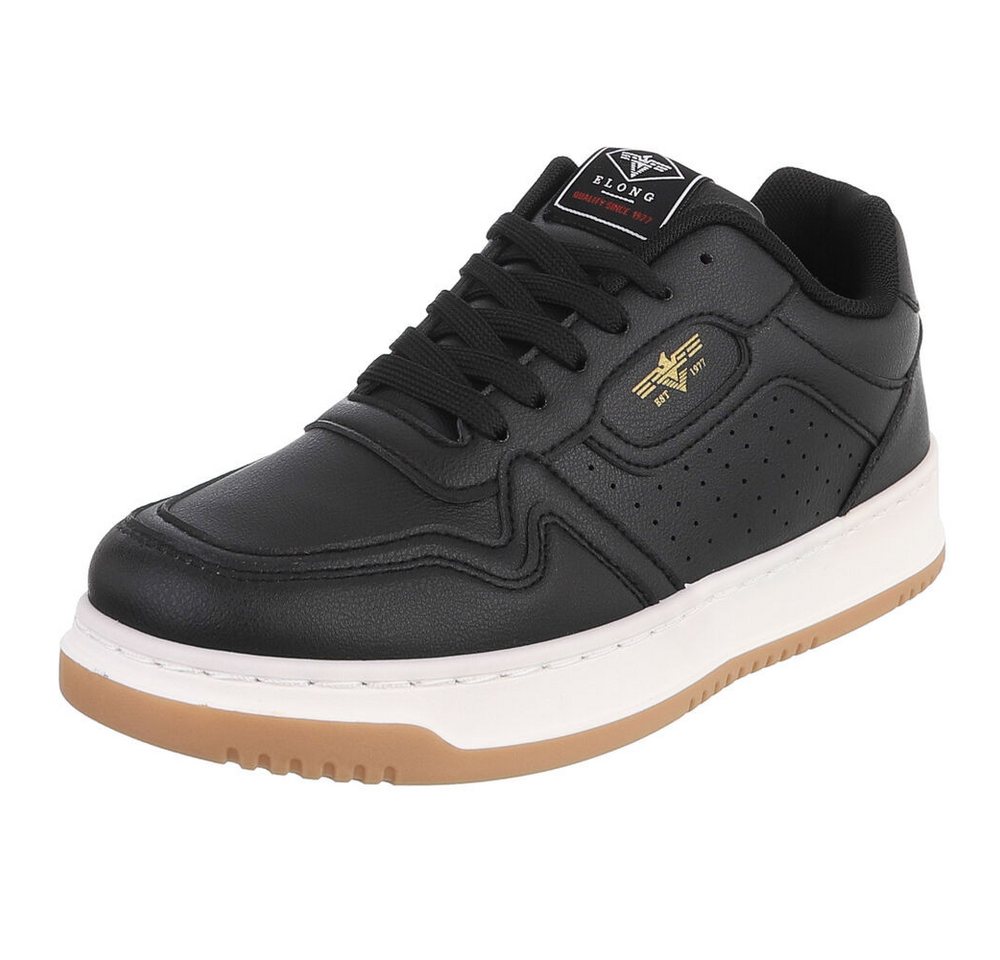 Coolwalk Herren Sneaker Schnürschuh in Lederoptik, urban Sneaker (91563859) Flach Sneakers in Schwarz