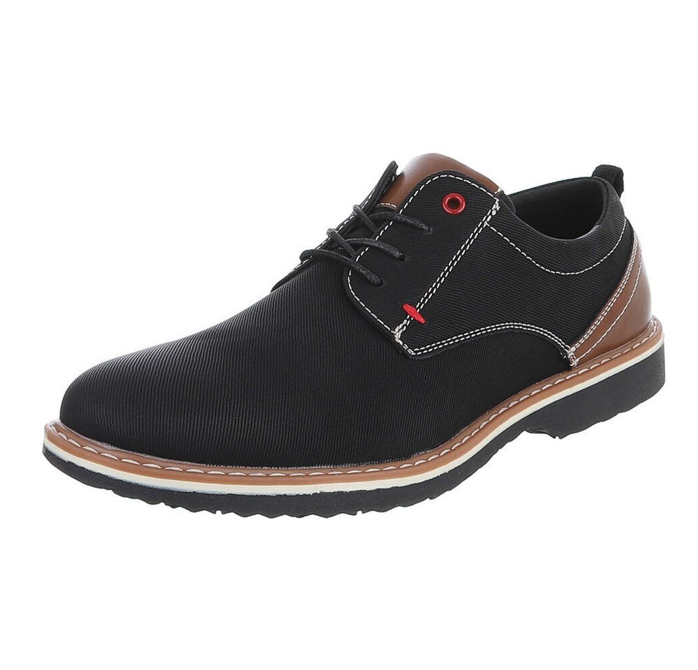 Coolwalk Herrenschnürschuh aus Textil mit Kontrastdetails Schnürschuh (91917743) Blockabsatz Schnürer in Schwarz