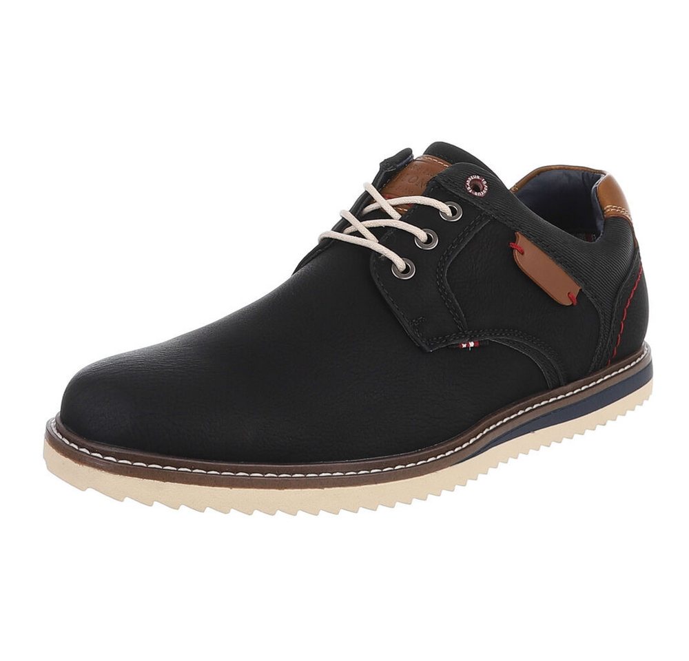 Coolwalk Herrenschnürschuh Casual mit Profilsohle Schnürschuh (91977330) Flach Schnürer in Schwarz