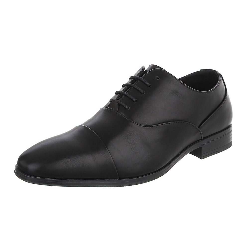Coolwalk Herrenschnürschuh elegant aus Kunstleder schwarz Schnürschuh (91917912) Blockabsatz Business-Schuhe in Schwarz