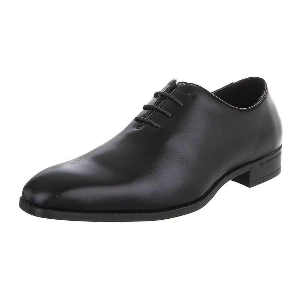 Coolwalk Herrenschnürschuh elegant in Leder-Optik Schnürschuh (91977323) Blockabsatz Business-Schuhe in Schwarz