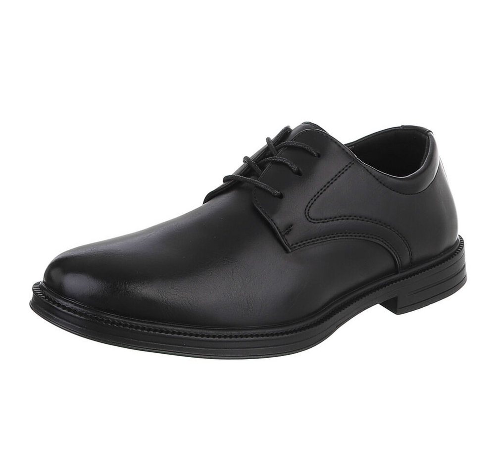 Coolwalk Herrenschnürschuh elegant in Lederoptik Schnürschuh (91917814) Blockabsatz Business-Schuhe in Schwarz