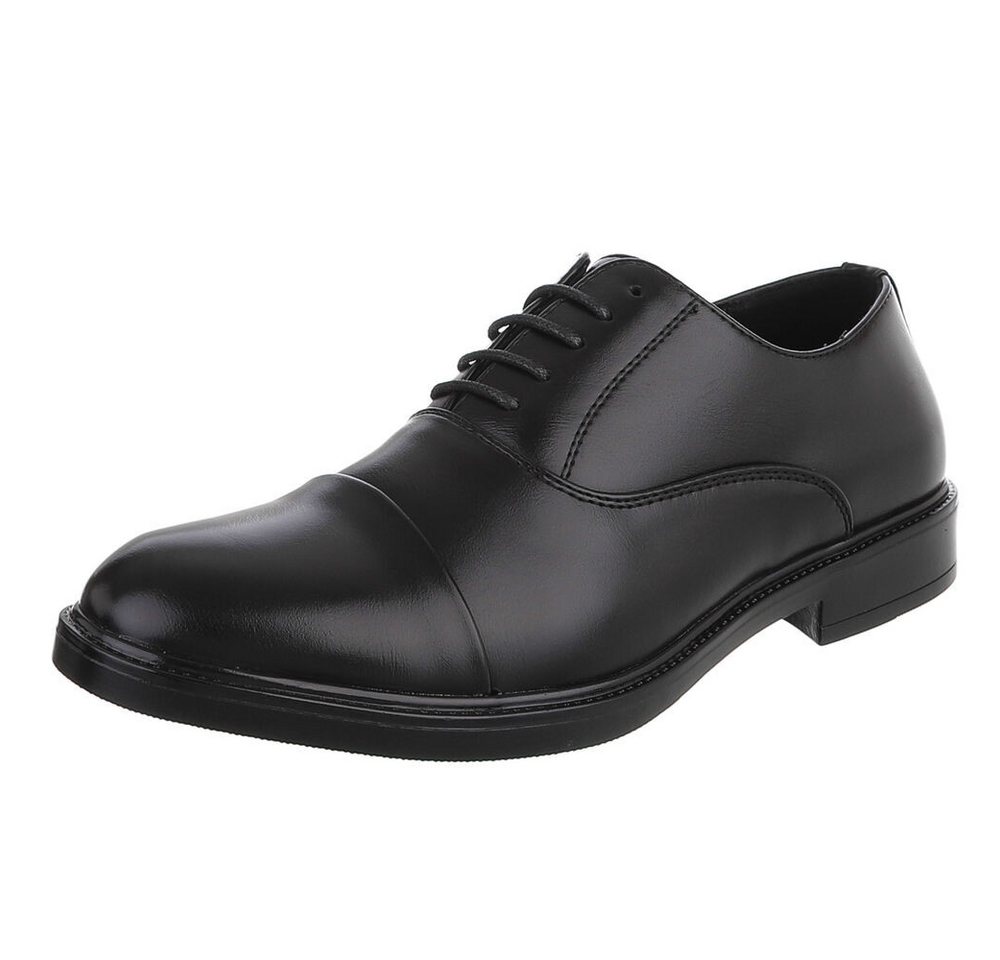 Coolwalk Herrenschnürschuh klassisch elegant für Business & Freizeit Schnürschuh (91977218) Blockabsatz Business-Schuhe in Schwarz