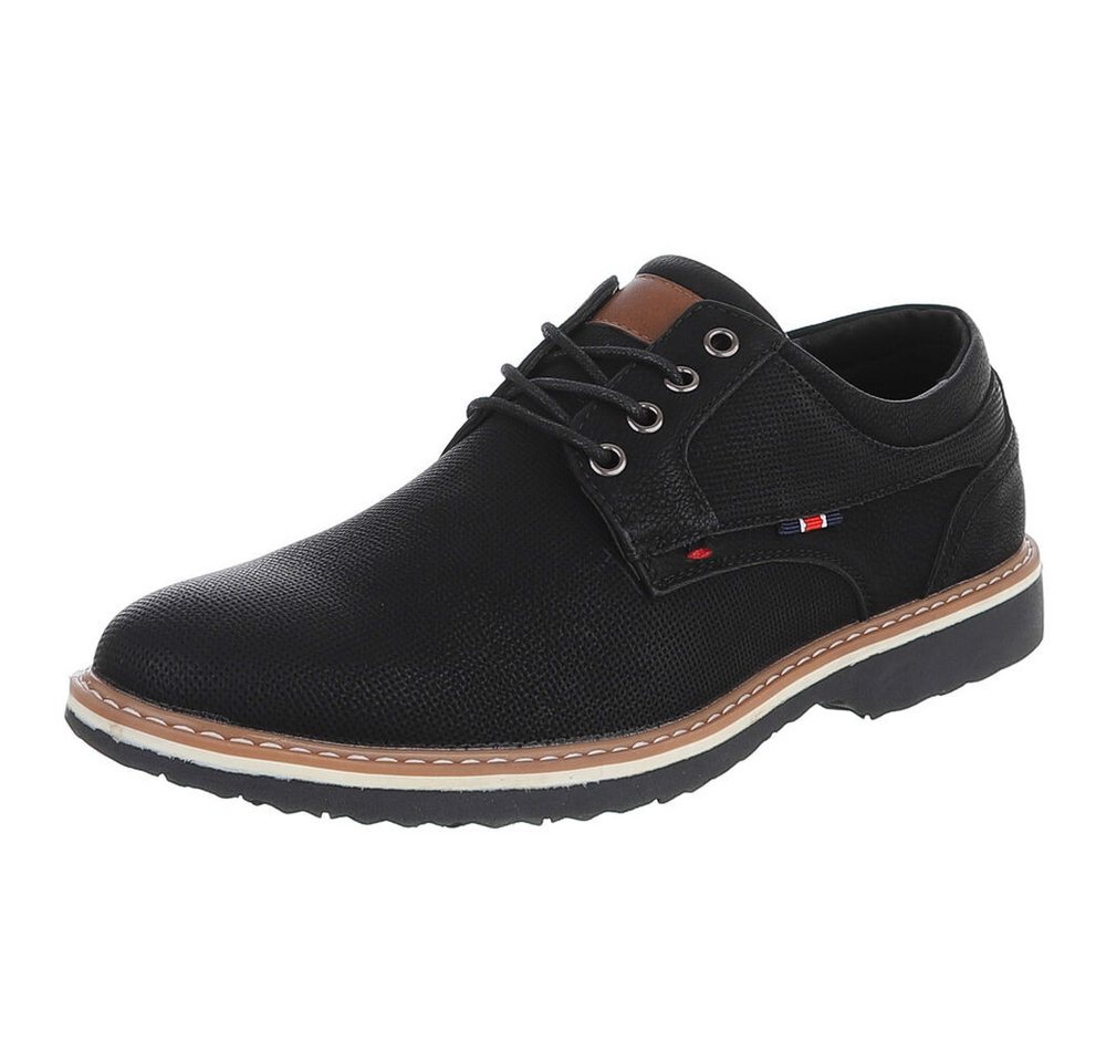 Coolwalk Herrenschnürschuh mit Profilsohle casual Schnürschuh (91917758) Blockabsatz Schnürer in Schwarz