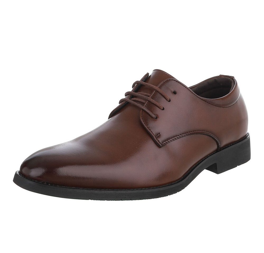 Coolwalk Herrenschuh Derby elegant Schnürschuh klassisch Schnürschuh (91563703) Blockabsatz Business-Schuhe in Braun
