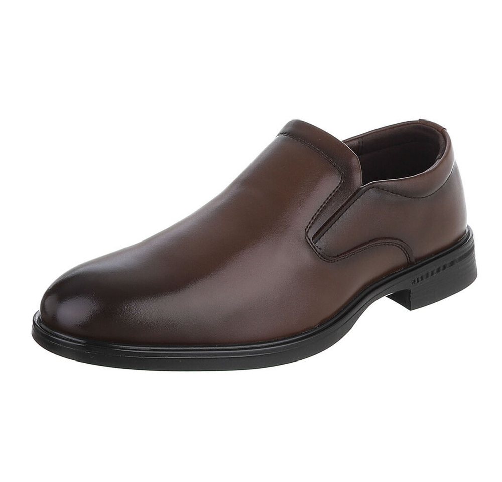 Coolwalk Herrenschuh Slip-on elegant für Büro & Freizeit Slipper (91977269) Blockabsatz Business-Schuhe in Braun