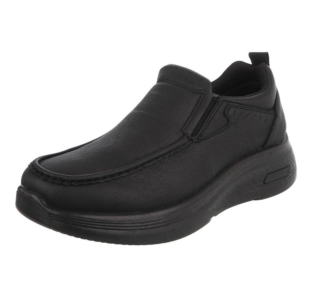 Coolwalk Herrenschuh Slip-On Komfortschuh mit Stretch-Einsatz Slipper (91563593) Flach Slipper in Schwarz