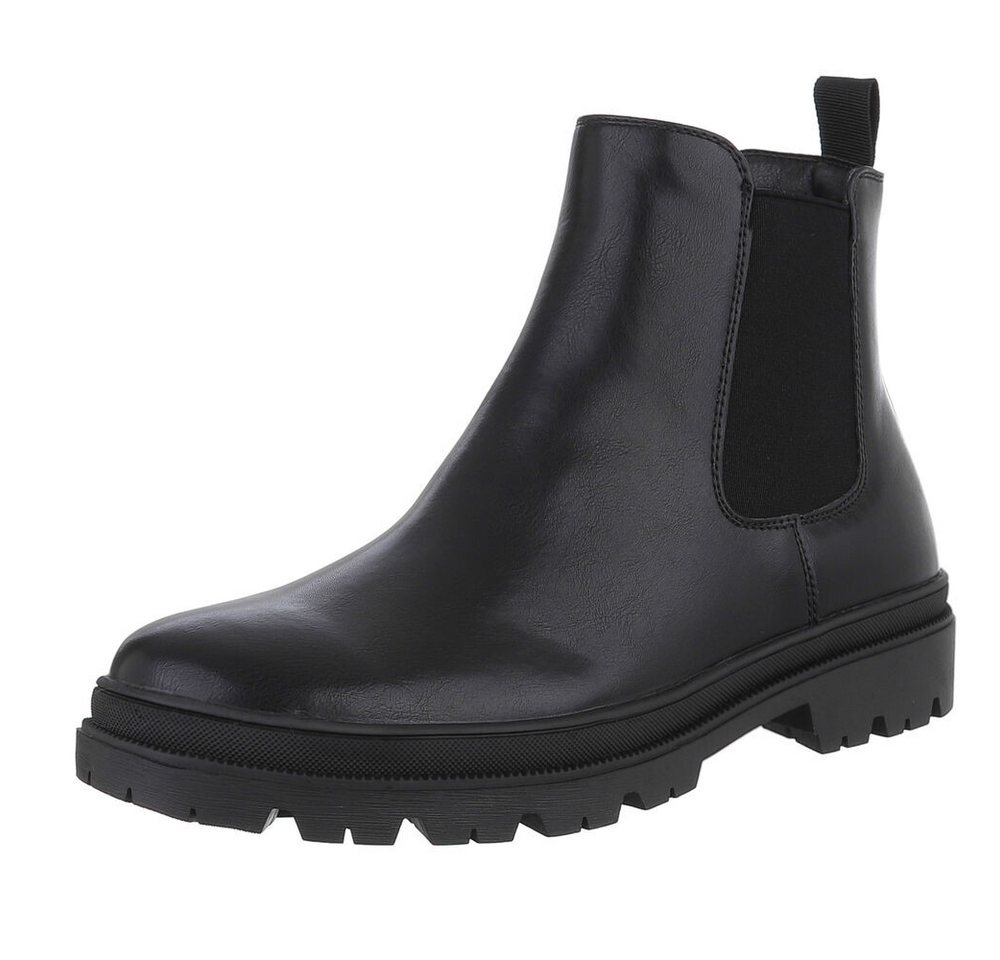 Coolwalk Hochwertige Chelsea-Boots für Herren mit elastischen Einsätzen Stiefelette (90503721) Blockabsatz Boots in Schwarz
