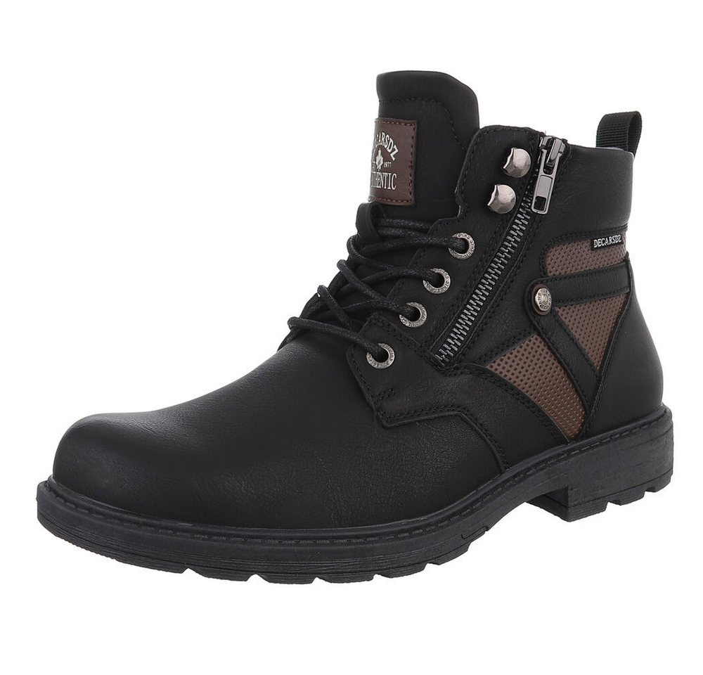 Coolwalk Sportlich-elegante Herrenschuhe mit Komfort und Stil Stiefelette (90503702) Blockabsatz Boots in Schwarz