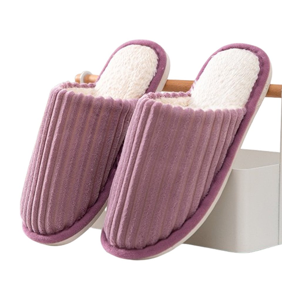 Coonoor Winter Warm Plüsch Hausschuhe, Damen&Herren Plüsch Hausschuhe (lila)