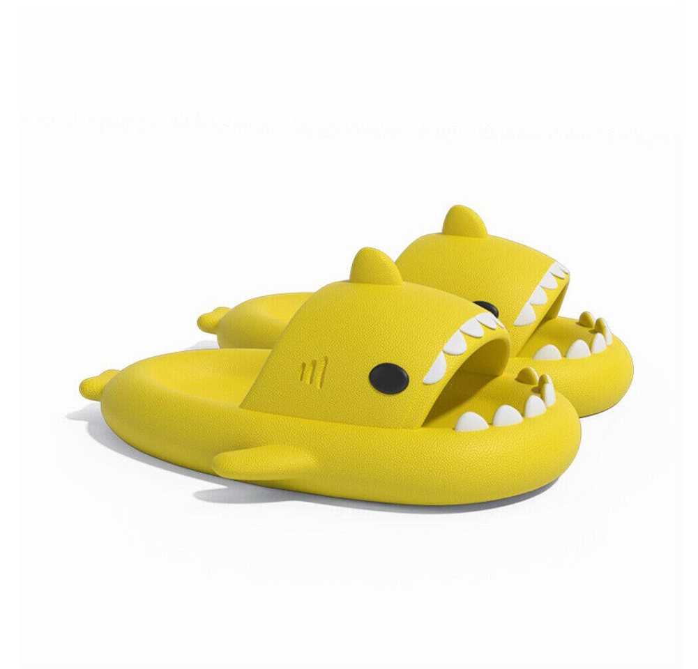 Corimori Bequeme Hai Badeschuhe im Haifisch-Design Badeschuh (Packung, Geschenk) lustige, rutschfeste, schnell trocknende Badeschlappen EU Größe 34-35