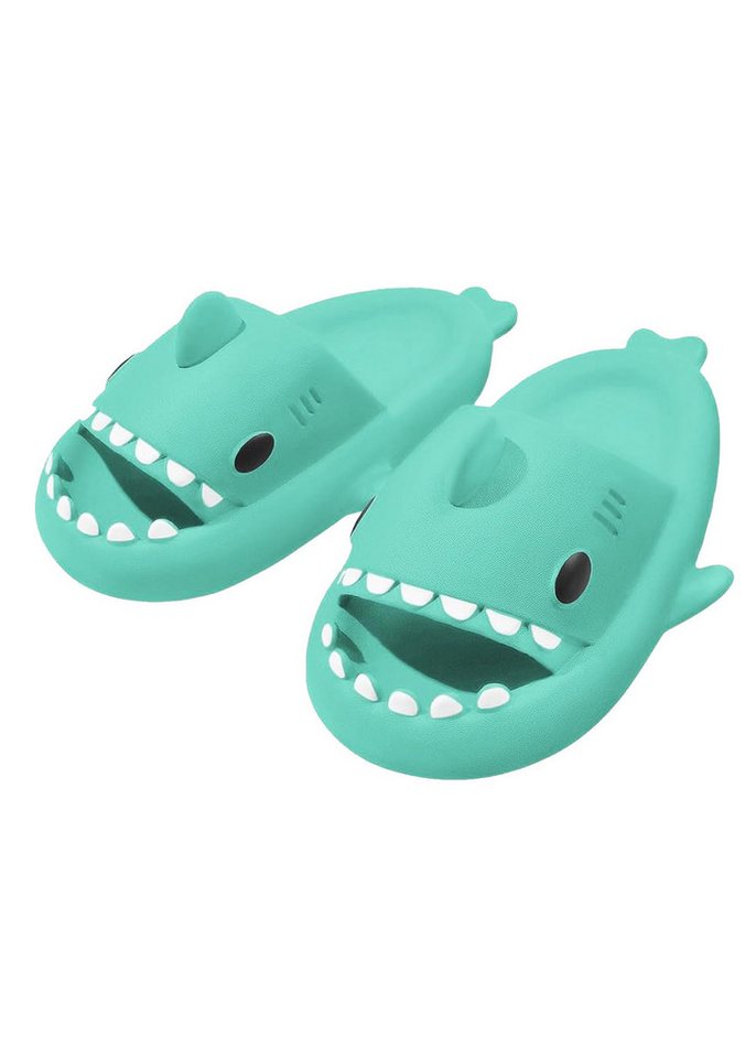 Corimori Bequeme Hai Badeschuhe im Haifisch-Design Badeschuh (Packung, Geschenk) lustige, rutschfeste, schnell trocknende Badeschlappen EU Größe 42-43