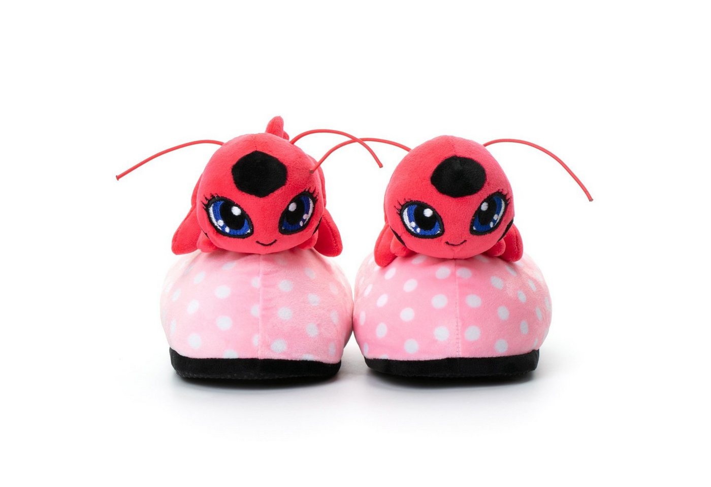 Corimori Miraculous Ladybug Tikki & Plagg, super weiche Plüsch Hausschuhe (Packung, Geschenk) Tikki
