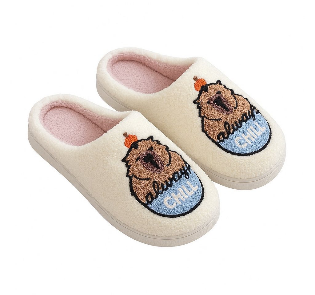 Corimori mit netten Motiven, Gr. 34-44, Antirutsch & bequem Plüsch Hausschuhe (Packung, Geschenk) Capybara Pantoffeln für Kinder und Erwachsene, EU Größe 36-37