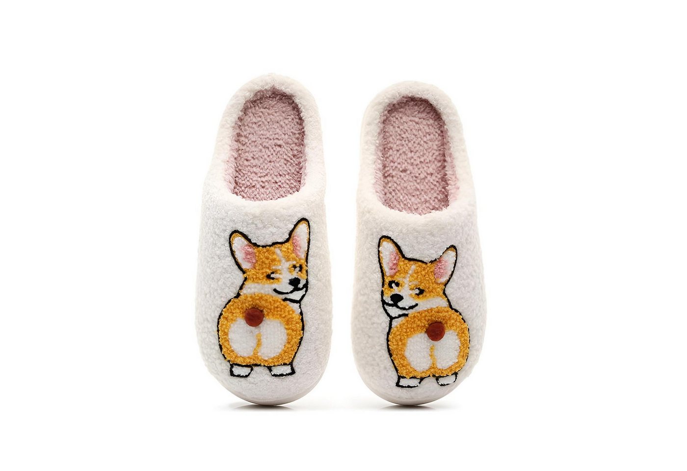 Corimori mit netten Motiven, Gr. 34-44, Antirutsch & bequem Plüsch Hausschuhe (Packung, Geschenk) Corgi Pantoffeln für Kinder und Erwachsene, EU Größe 36-37