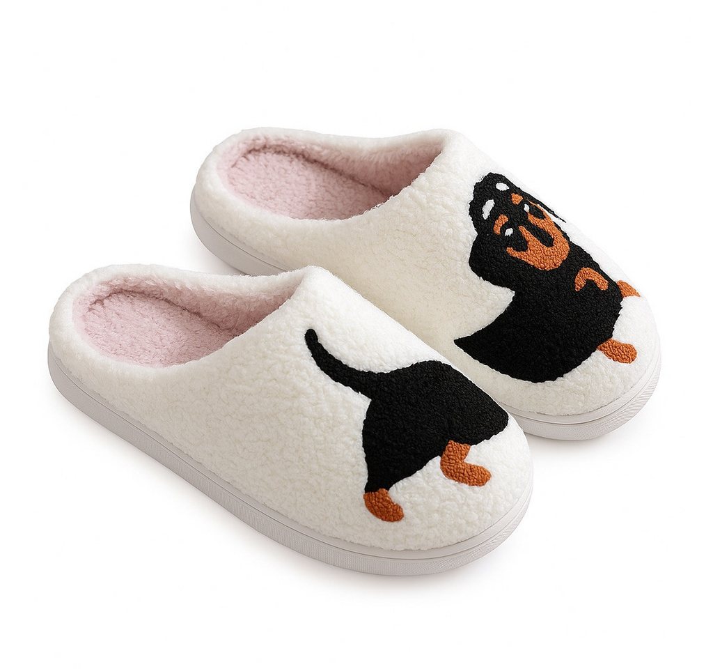 Corimori mit netten Motiven, Gr. 34-44, Antirutsch & bequem Plüsch Hausschuhe (Packung, Geschenk) Dackel Pantoffeln für Kinder und Erwachsene, EU Größe 40-41
