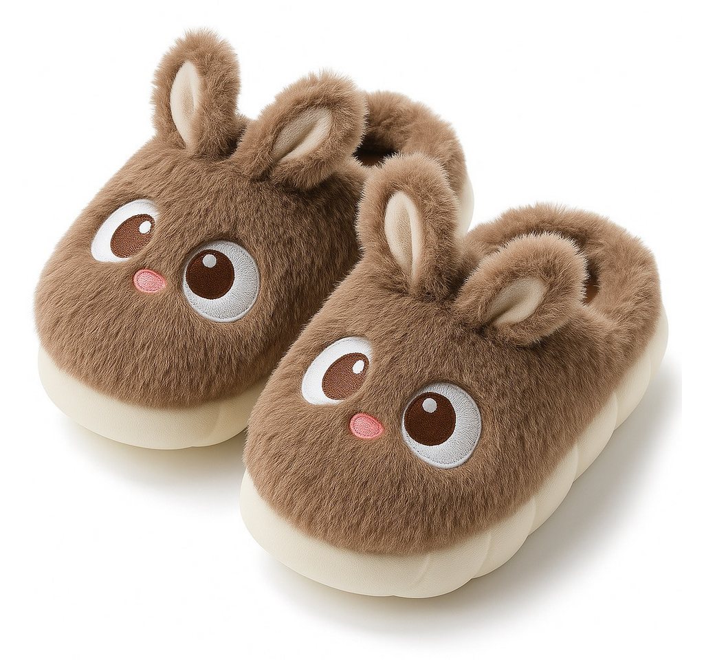 Corimori Plüsch Häschen Pantoffeln, süße Hasen Designs Plüsch Hausschuhe (Packung, Geschenk) kuschelig weiche Slipper für Kinder und Erwachsene, EU Größe 36-37