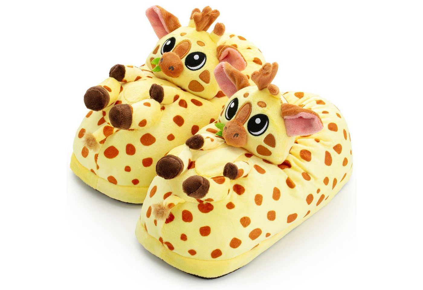 Corimori Süße Giraffen Slipper für Kinder und Erwachsene Plüsch Hausschuhe (Packung, Geschenk) super weiche Puschen, Tierhausschuhe, EU Einheitsgröße 34-44
