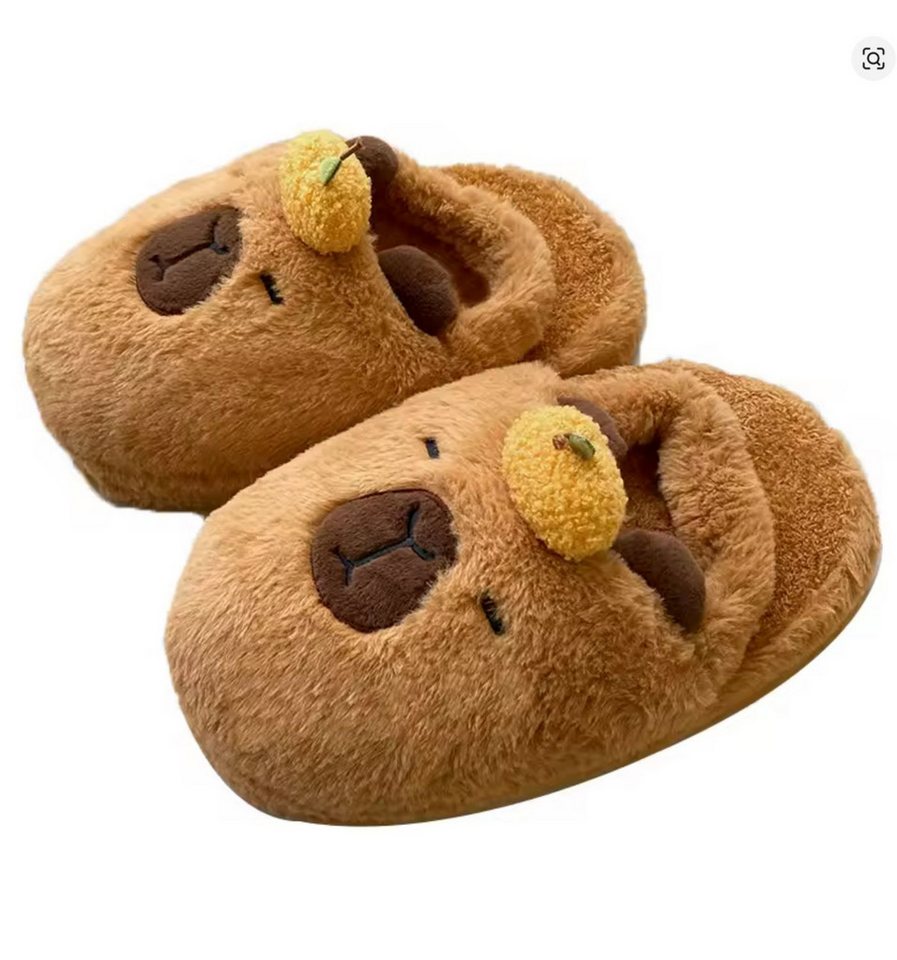 Corimori super weiche Capybara Slipper Plüsch Hausschuhe (Packung, Geschenk) Kuschelige Tierpantoffeln, Lustige Slipper EU Größe 33-40