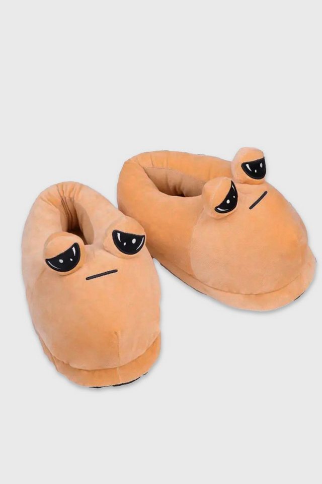 Corimori Super weiche POU Pantoffeln, Slipper Plüsch Hausschuhe (Packung, Geschenk) EU Einheitsgröße 30-40, super weich und rutschfest