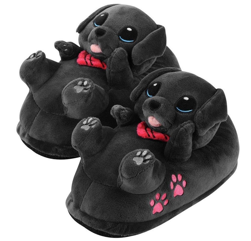 Corimori Tier Pantoffeln für Erwachsene Einheitsgröße 34-44 Plüsch Hausschuhe (Packung, Geschenk) EU Einheitsgröße 34-44, Buddy der Labrador, für Kinder und Erwachsene