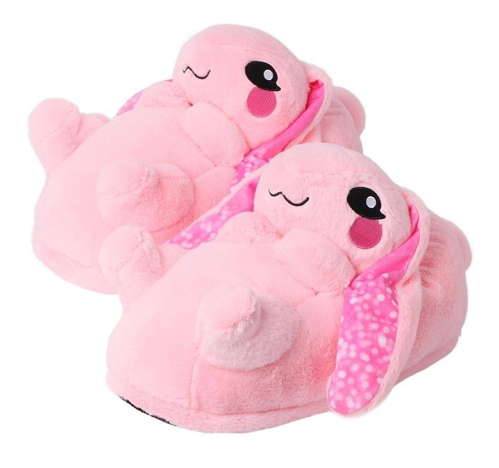 Corimori Tier Pantoffeln für Erwachsene Einheitsgröße 34-44 Plüsch Hausschuhe (Packung, Geschenk) EU Einheitsgröße 34-44, Bonnie der Hase, für Kinder und Erwachsene