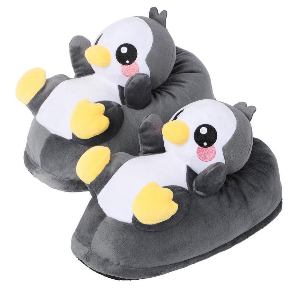 Corimori Tier Pantoffeln für Erwachsene Einheitsgröße 34-44 Plüsch Hausschuhe (Packung, Geschenk) EU Einheitsgröße 34-44, Pablo der Pinguin, für Kinder und Erwachsene
