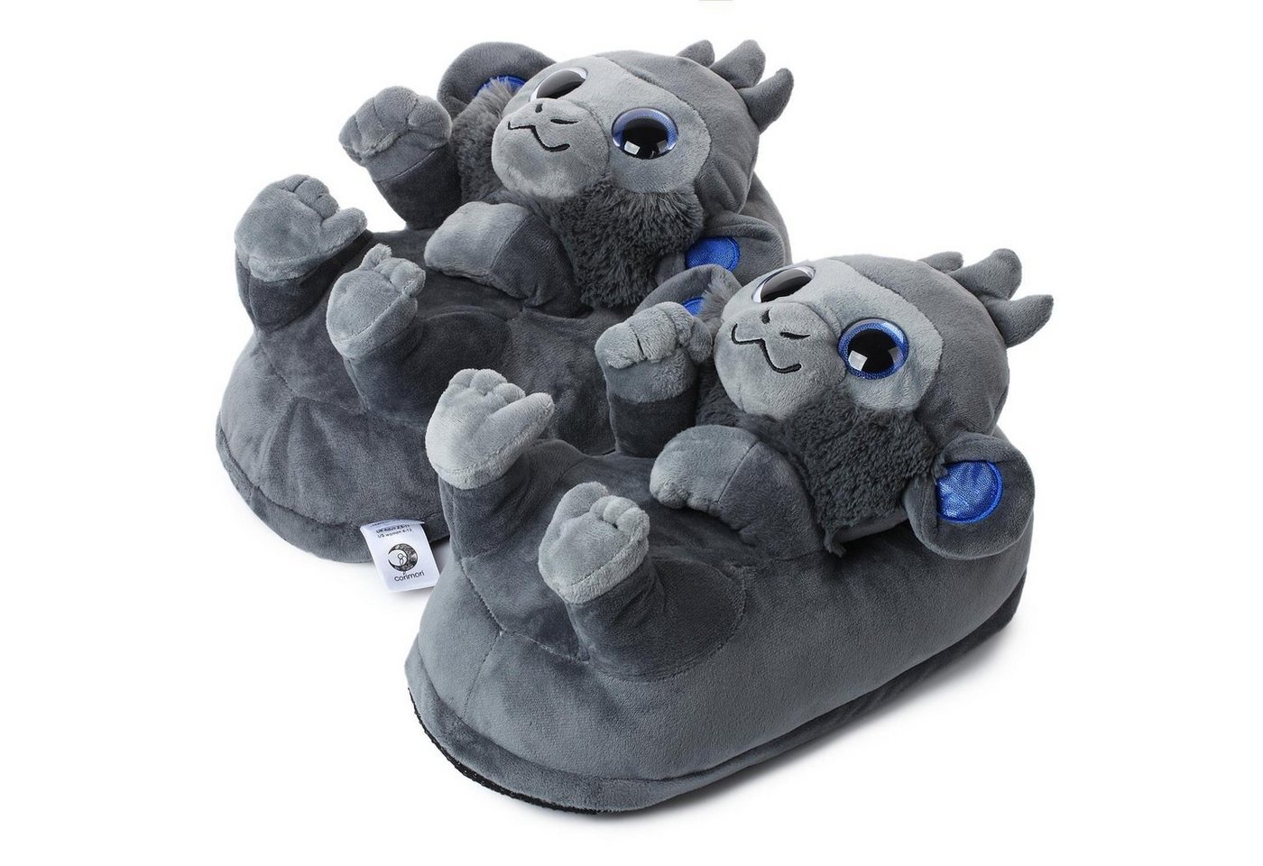 Corimori Tier Pantoffeln für Erwachsene Einheitsgröße 34-44 Plüsch Hausschuhe (Packung, Geschenk) EU Einheitsgröße 34-44, Schimpanse Marco, für Kinder und Erwachsene