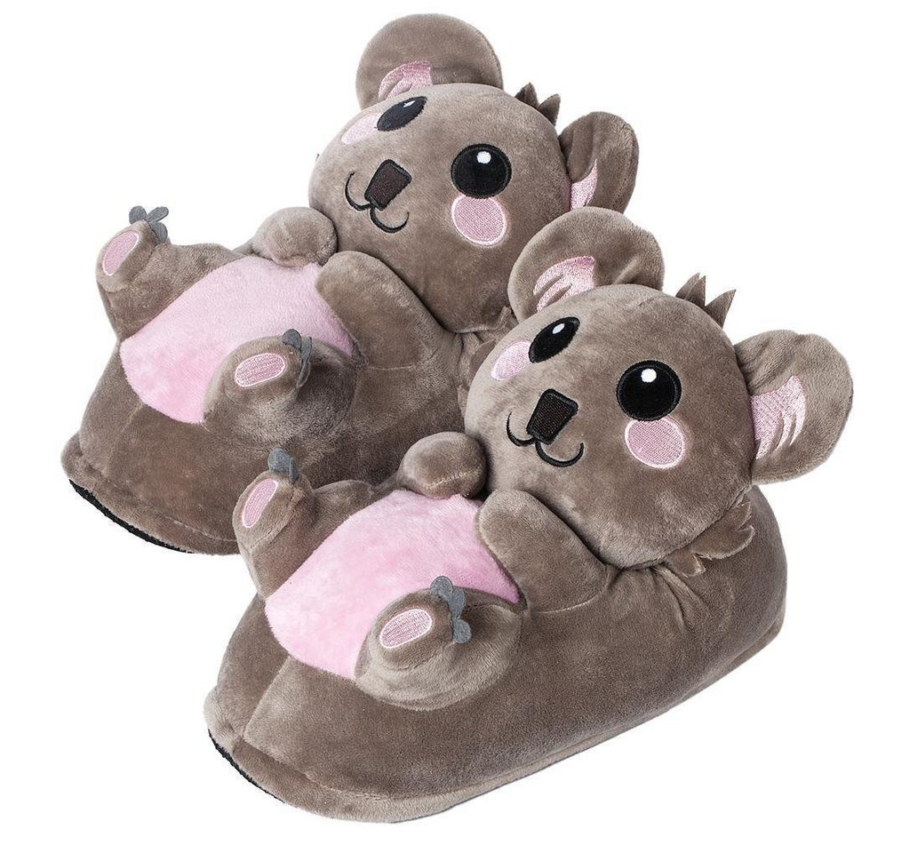 Corimori Tier Pantoffeln für Kinder Einheitsgröße 25-33,5 Plüsch Hausschuhe (Packung, Geschenk) EU Einheitsgröße 25-33,5 Hugo der Koala für Kinder, Jungen, Mädchen