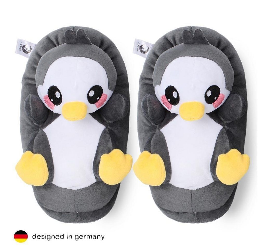 Corimori Tier Pantoffeln für Kinder Einheitsgröße 25-33,5 Plüsch Hausschuhe (Packung, Geschenk) EU Einheitsgröße 25-33,5 Pablo der Pinguin für Kinder, Jungen, Mädchen