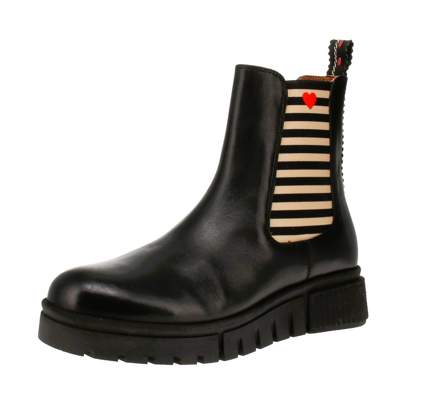 CRICKIT Naelle 00569714 - Damen Chelsea Boots - Schwarz-Herz Stiefel