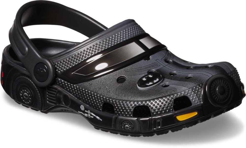 Crocs Batman Batmobile Classic Clog K Badesandale Hausschuh mit Fledermausflügel-Detail am Fersenriemen