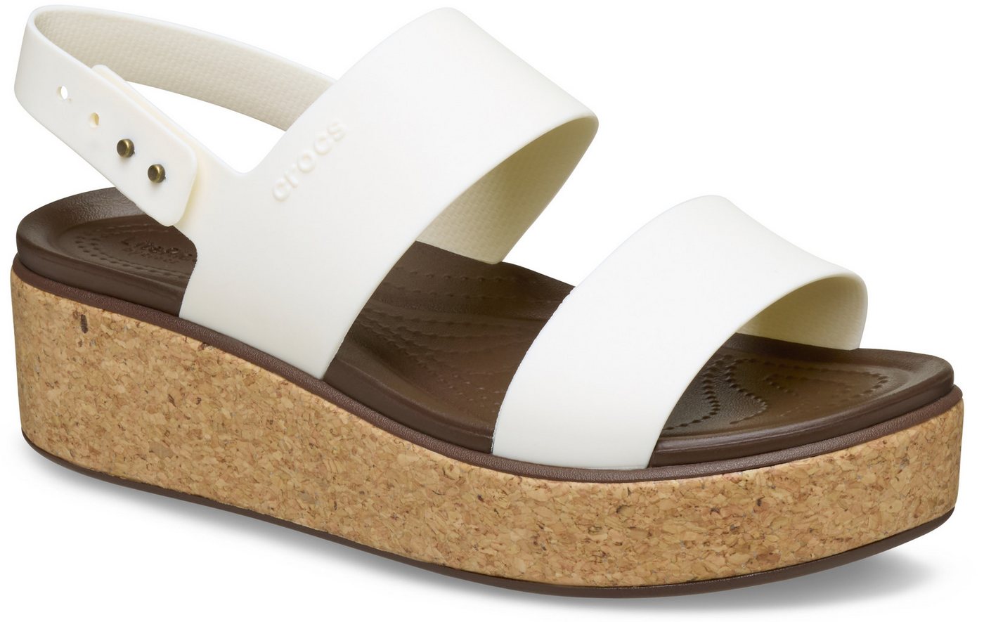 Crocs Brooklyn Cork Low Wedge Keilsandalette, Plateausandale, Sommerschuh mit Korkplateau