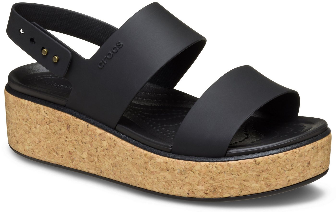 Crocs Brooklyn Cork Low Wedge Keilsandalette, Plateausandale, Sommerschuh mit Korkplateau