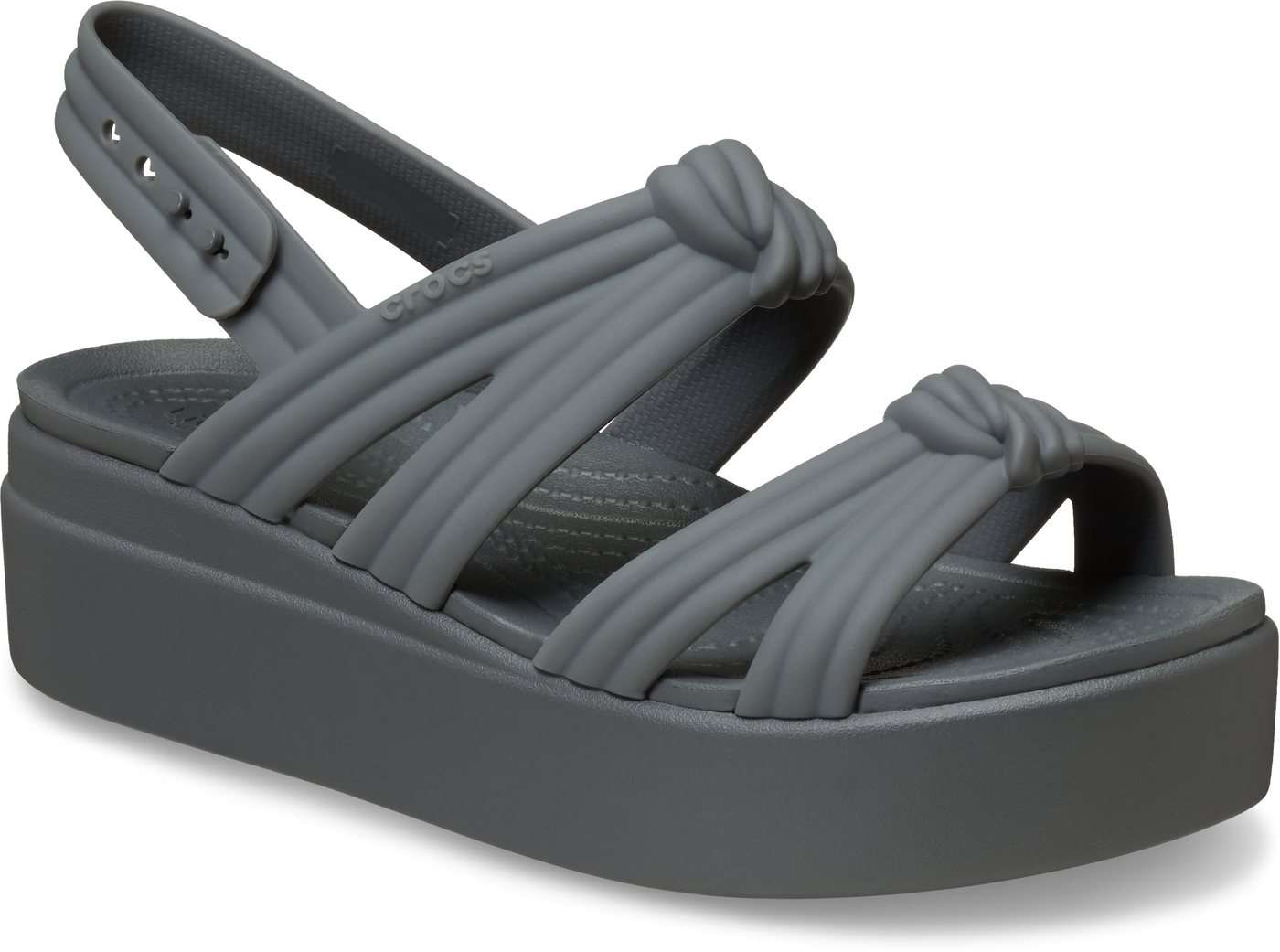Crocs Brooklyn Knot Low Wedge Keilsandalette Sommerschuh, Plateausandalette, Urlaubsschuh mit weichem Fußbett