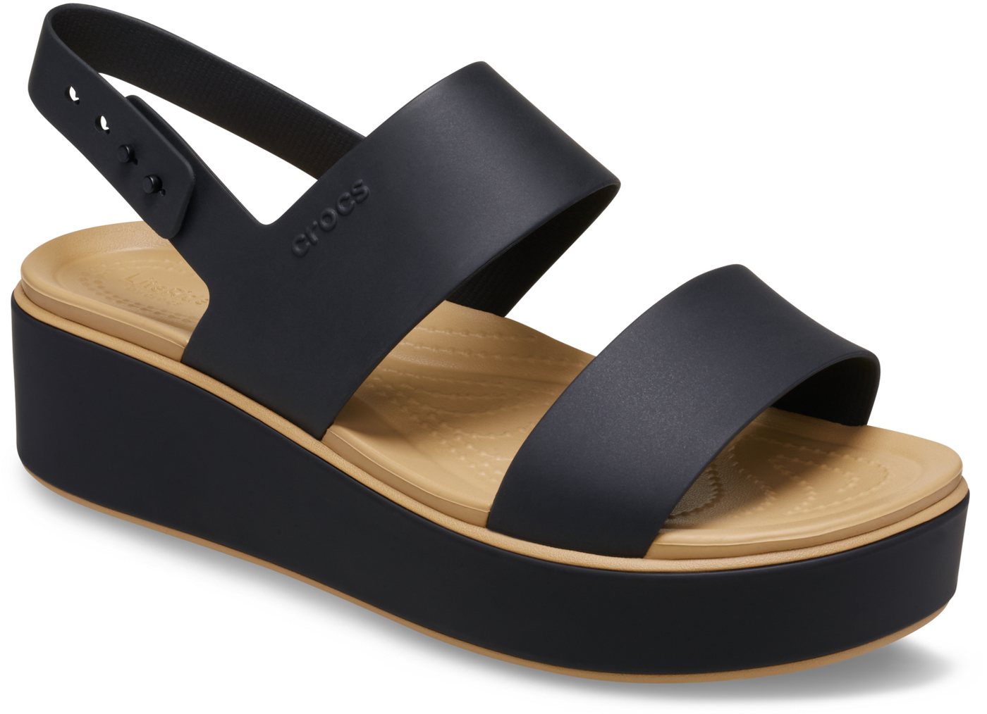 Crocs Brooklyn Matte Wrap Low Wedge Plateausandale Sommerschuh, Sandalette, Riemchensandale mit Softfußbett