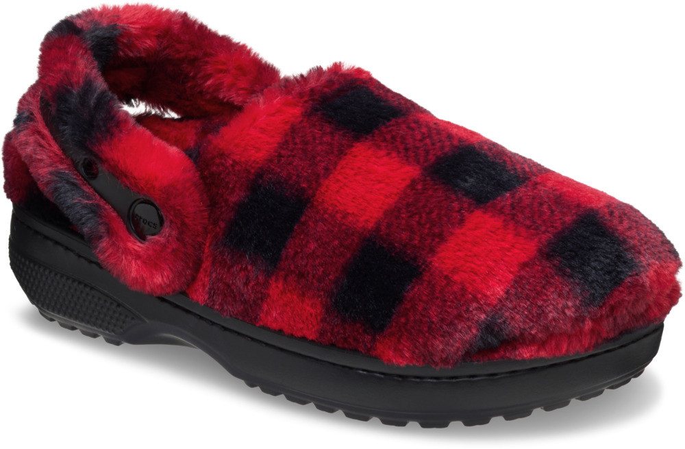 Crocs Classic Buff Check Cozzy Slipper Hausschuh Pantoffel, Mule mit kariertem Muster