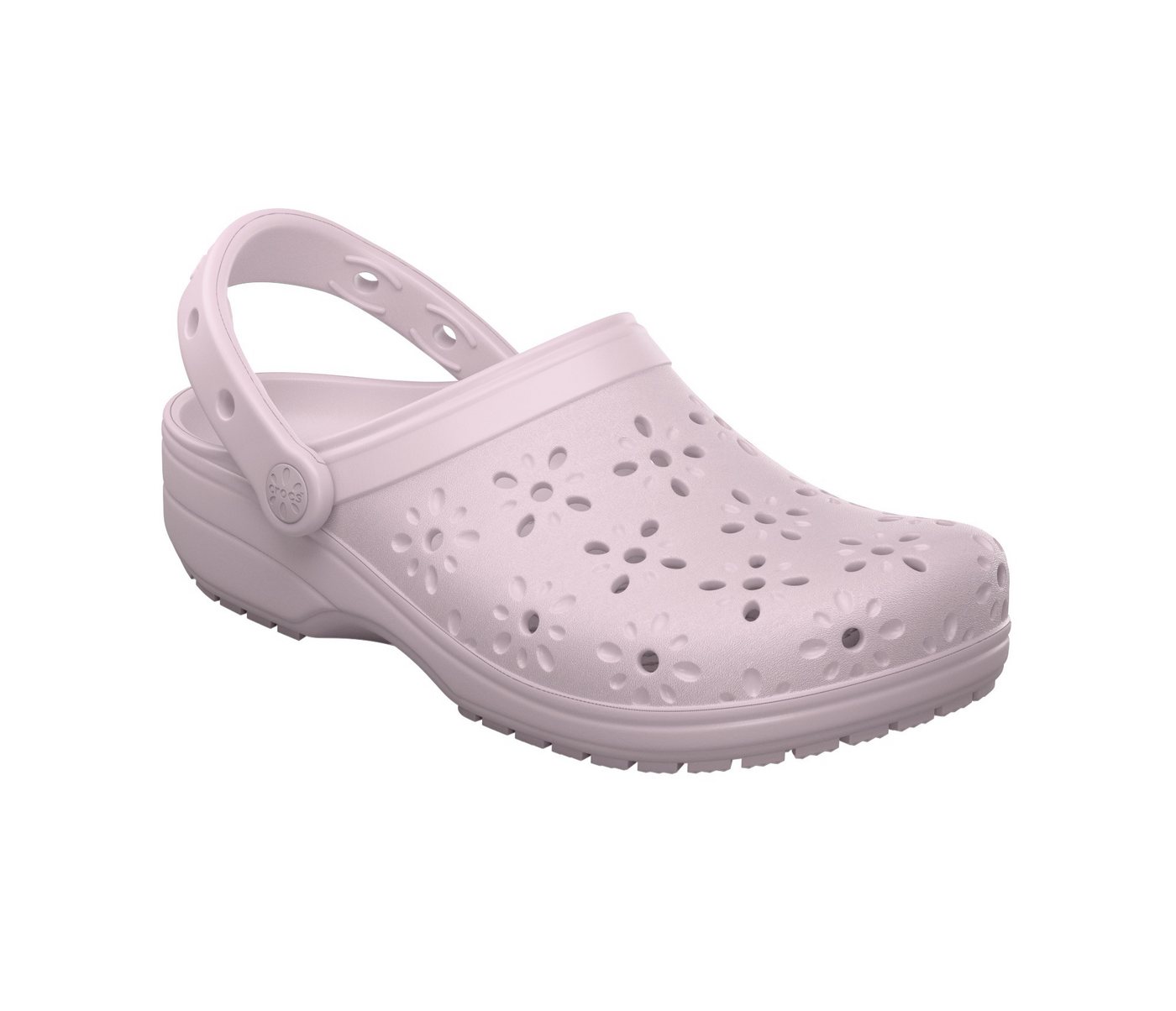Crocs Classic Floral Cut Out Clog Clog, Sandale, Sommerschuh, Loafer mit Lüftungsöffnungen in Blütenstruktur (rosa)
