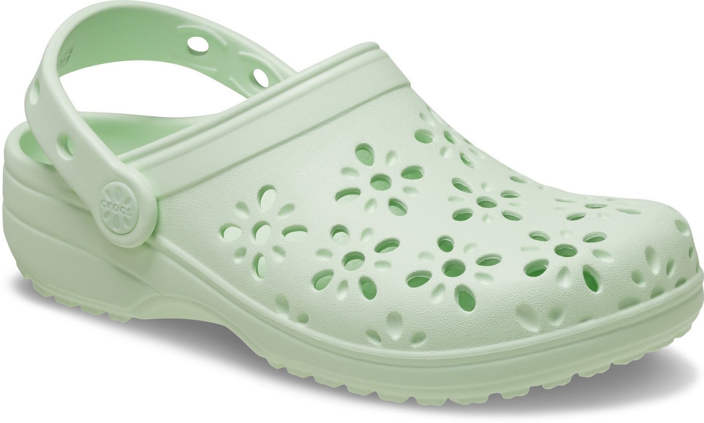 Crocs Classic Floral Cut Out Clog Clog Sommerschuh, Sandale, Strandschuh mit schwenkbarem Fersenriemen
