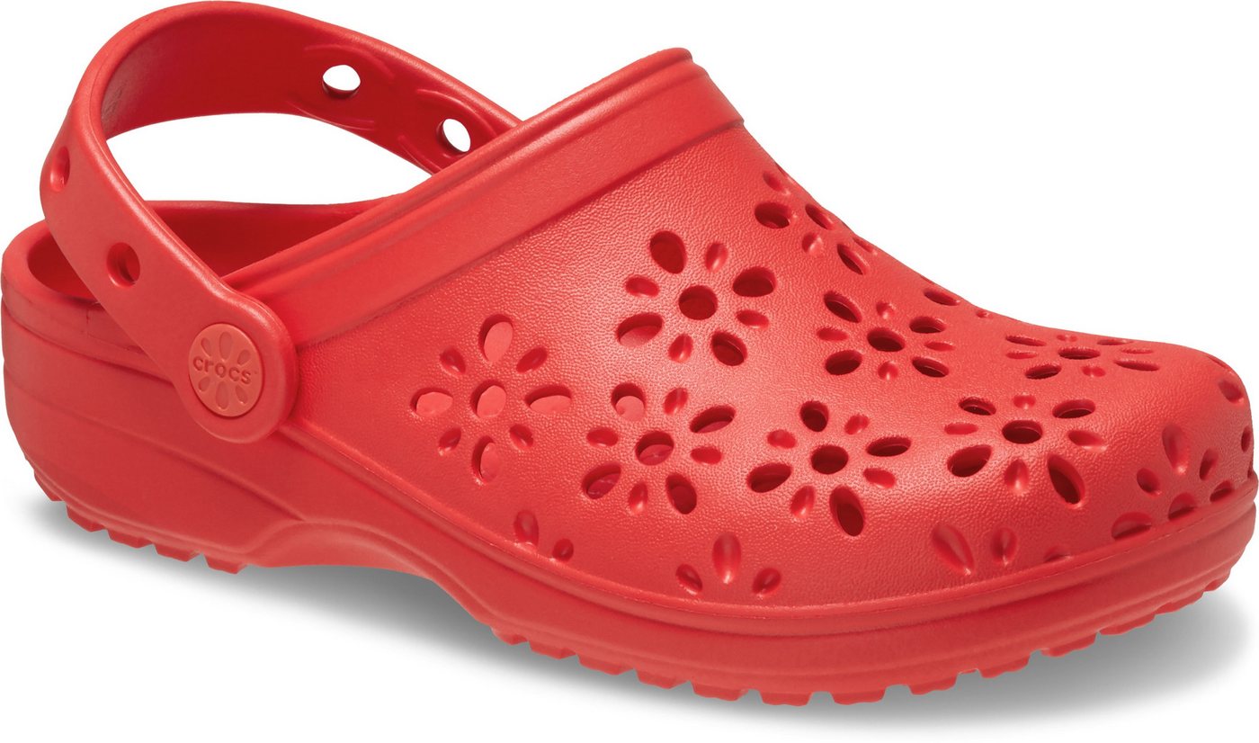 Crocs Classic Floral Cut Out Clog Clog Sommerschuh, Sandale, Strandschuh mit schwenkbarem Fersenriemen
