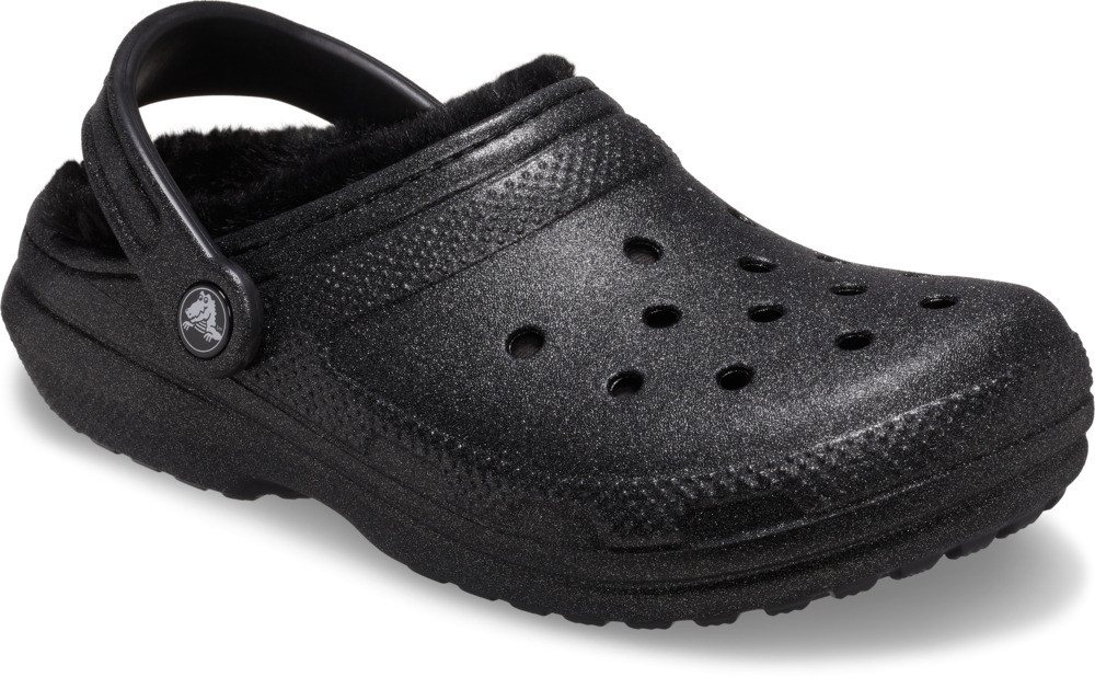 Crocs Classic Fuzz Lined Glitter Clog mit Lüftungsöffnungen