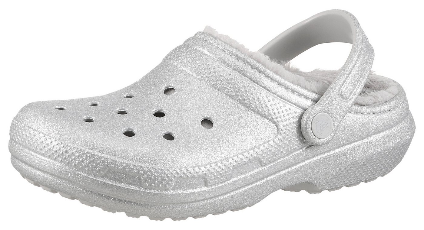 Crocs Classic Fuzz Lined Glitter Clog mit Lüftungsöffnungen
