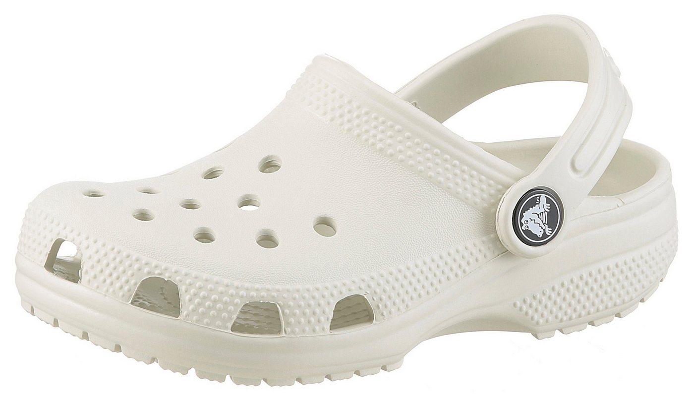 Crocs Classic K Clog Sommerschuh, Hausschuh, Badeschuh mit schwenkbarem Fersenriemchen (beige)