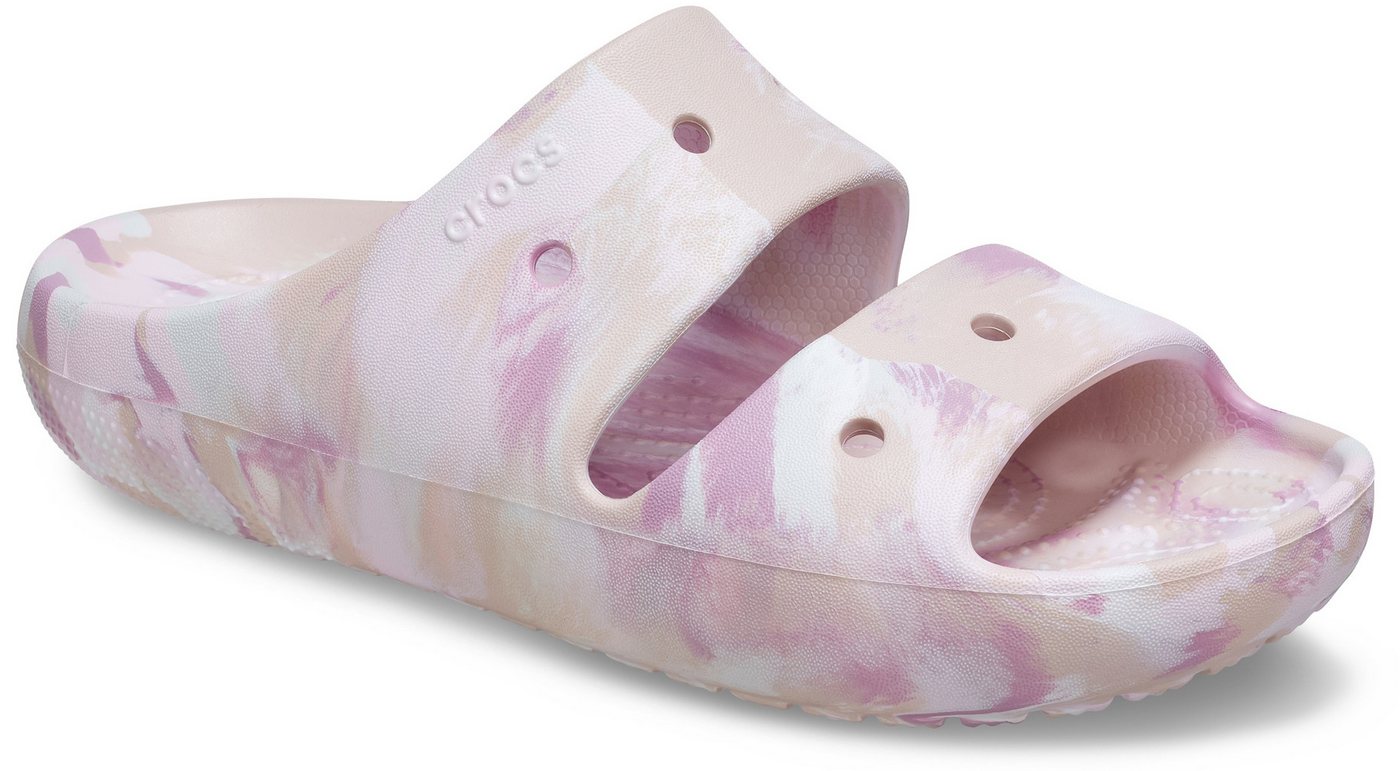 Crocs Classic Marbled Sandal Pantolette mit Tieffußbett