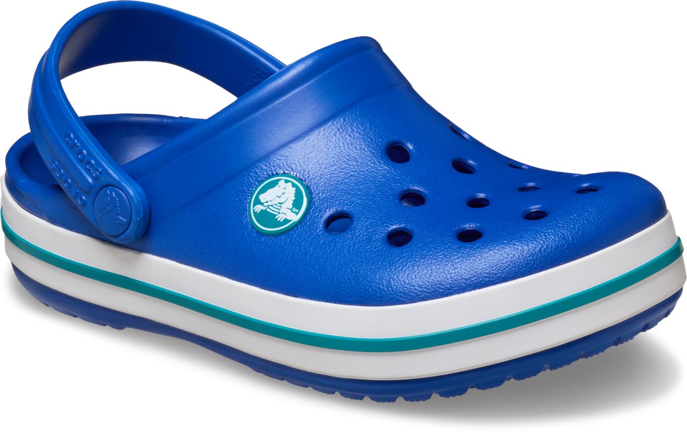 Crocs Crocband Clog Clog Sandale, Sommerschuh, Badeschuh mit Lüftungsöffnungen (blau/weiß)
