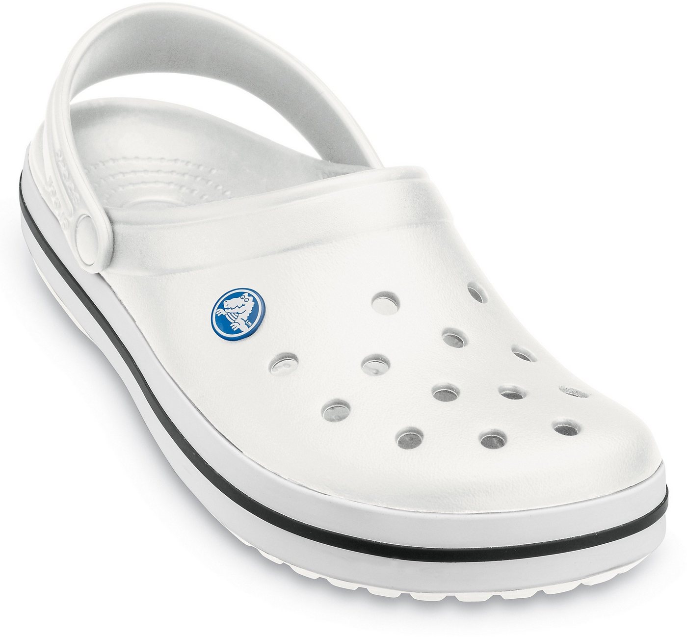 Crocs Crocband Clog Clog, Sommerschuh, Schlappen, Hausschuh mit zweifarbiger Laufsohle (weiß)