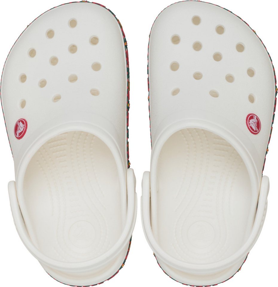 Crocs Crocband Holiday Clog K Clog Weihnachtsschuh, Hausschuh mit bunter Bordüre
