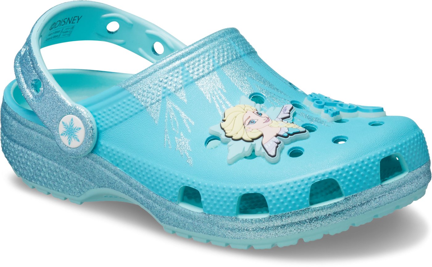 Crocs Frozen Elsa Clog Hausschuh, Sommerschuh, Strandschuh mit Glitzer
