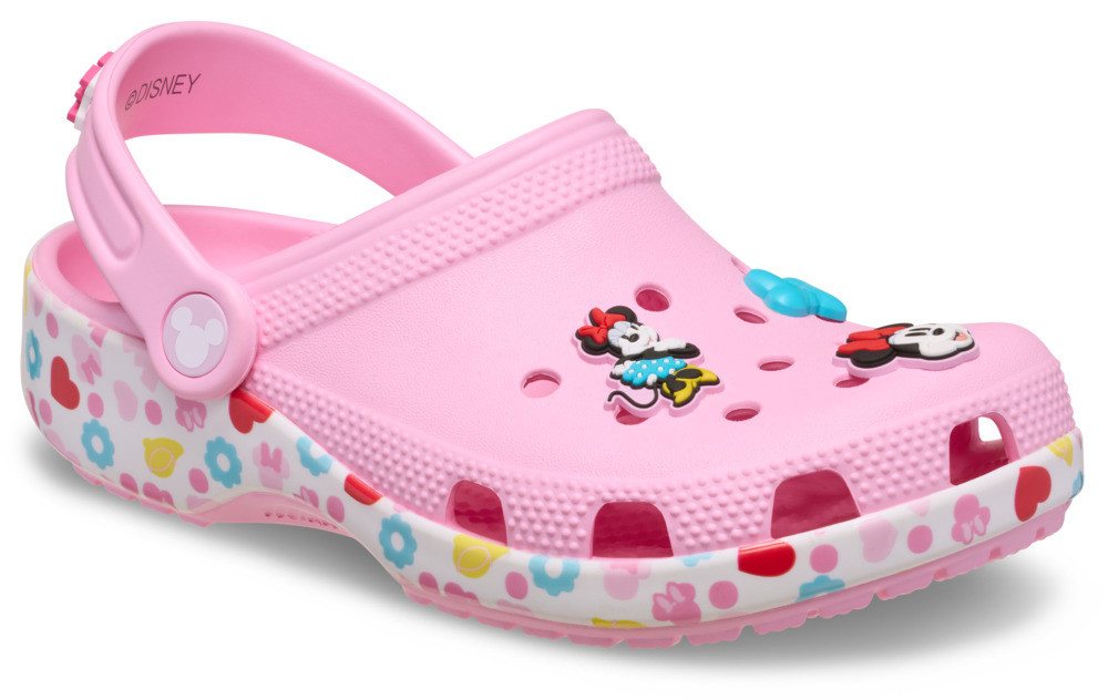 Crocs Kids' Minnie Mouse and Friends Classic Clog Clog Hausschuh mit Jibbitz™-Ansteckern mit Minnie-Maus-Motiven
